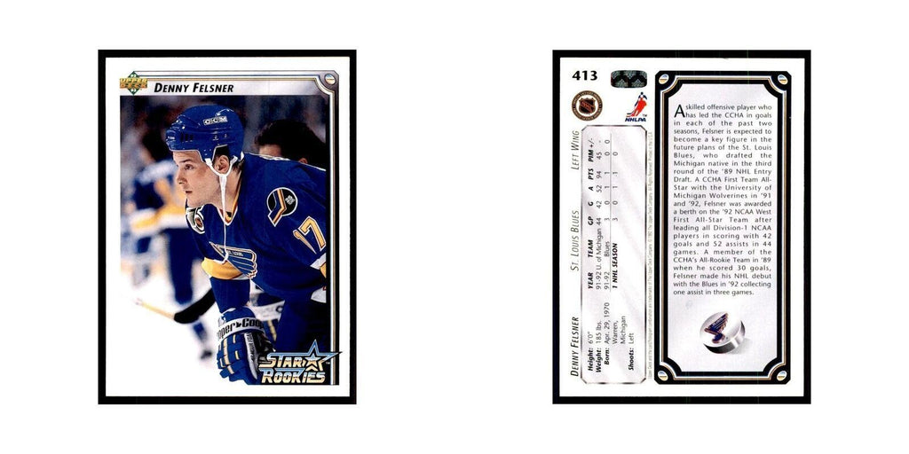 1992 Upper Deck Denny Felsner Hockey Cards #413