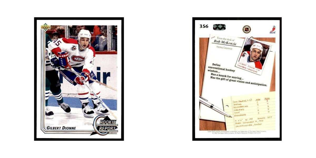 1992 Upper Deck Gilbert Dionne Hockey Cards #356