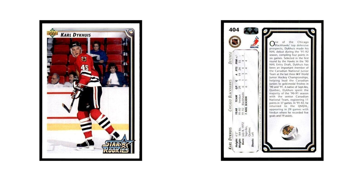 1992 Upper Deck Karl Dykhuis Hockey Cards #404