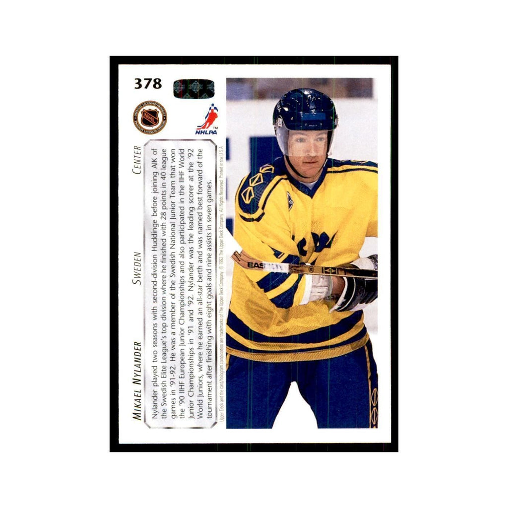 1992 Upper Deck Michael Nylander Hockey Cards #378