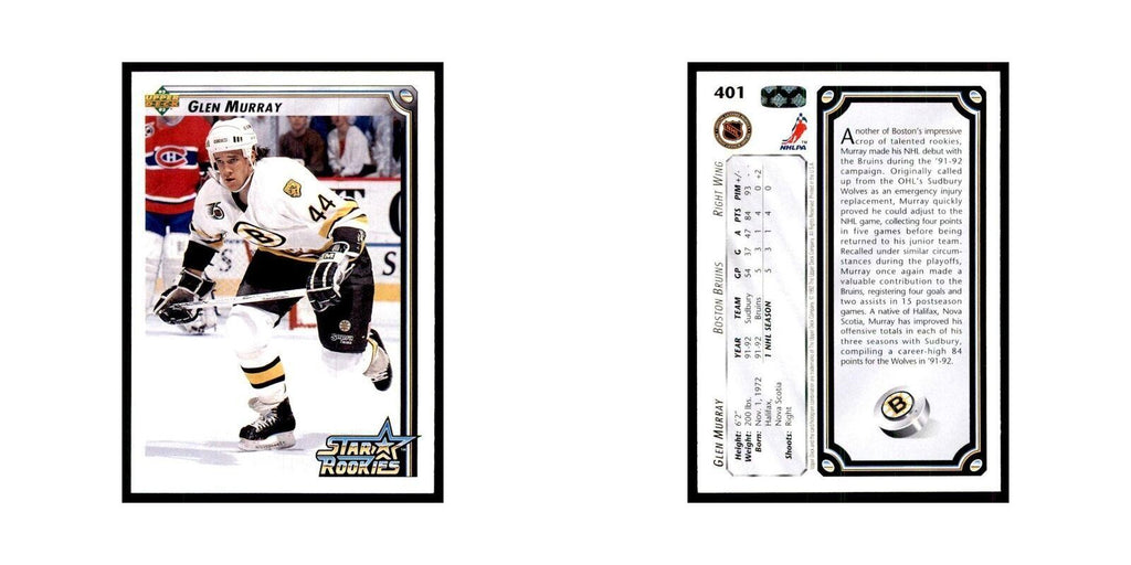 1992 Upper Deck Glen Murray Hockey Cards #401