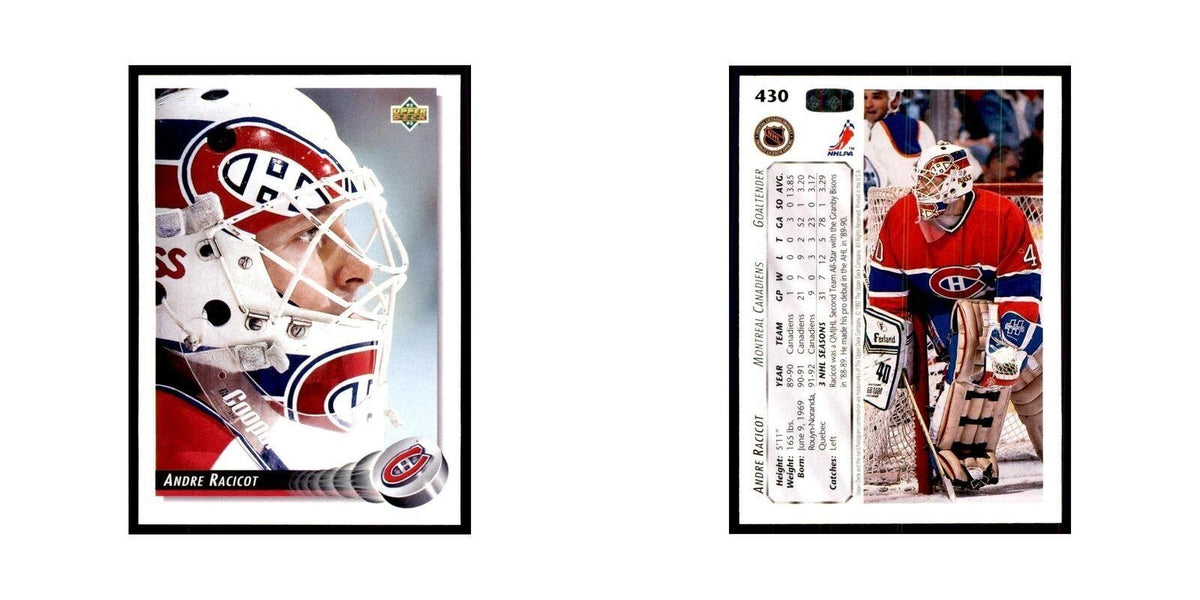 1992 Upper Deck Andre Racicot Hockey Cards #430