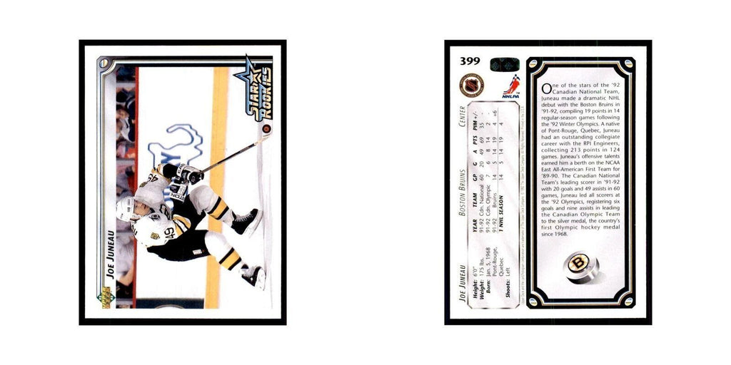 1992 Upper Deck Joe Juneau Hockey Cards #399