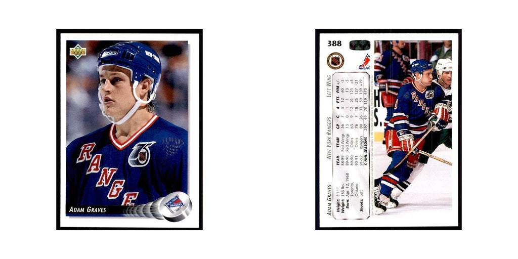 1992 Upper Deck Adam Graves Hockey Cards #388