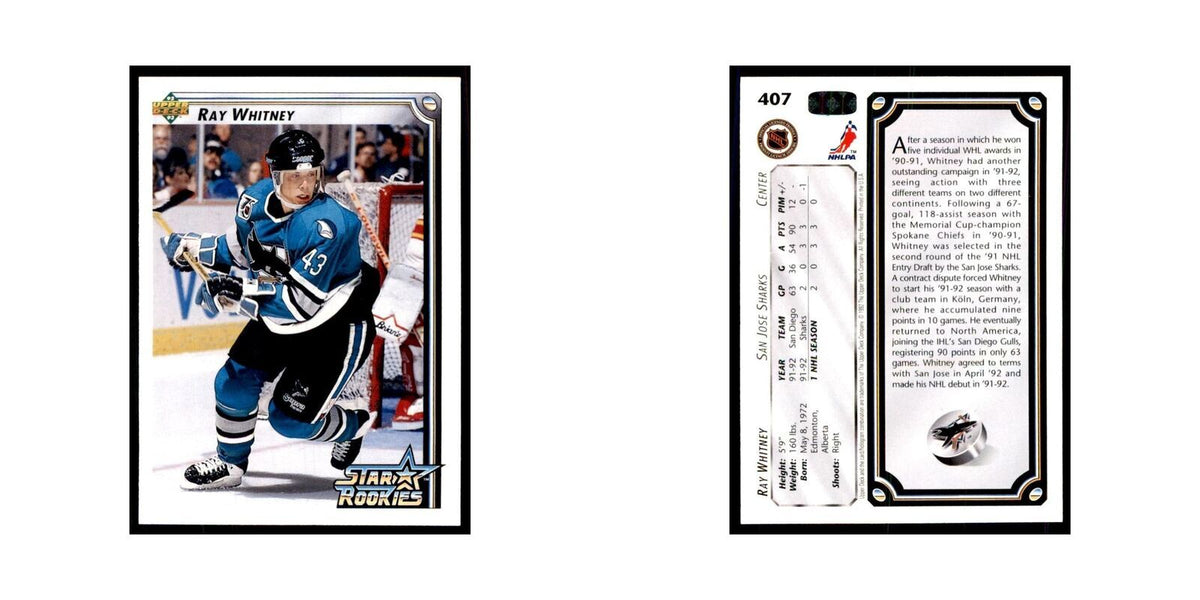 1992 Upper Deck Ray Whitney Hockey Cards #407
