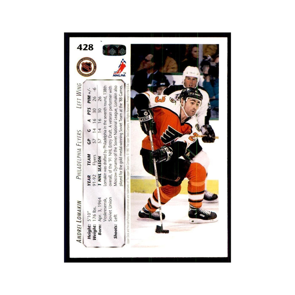 1992 Upper Deck Andrei Lomakin Hockey Cards #428