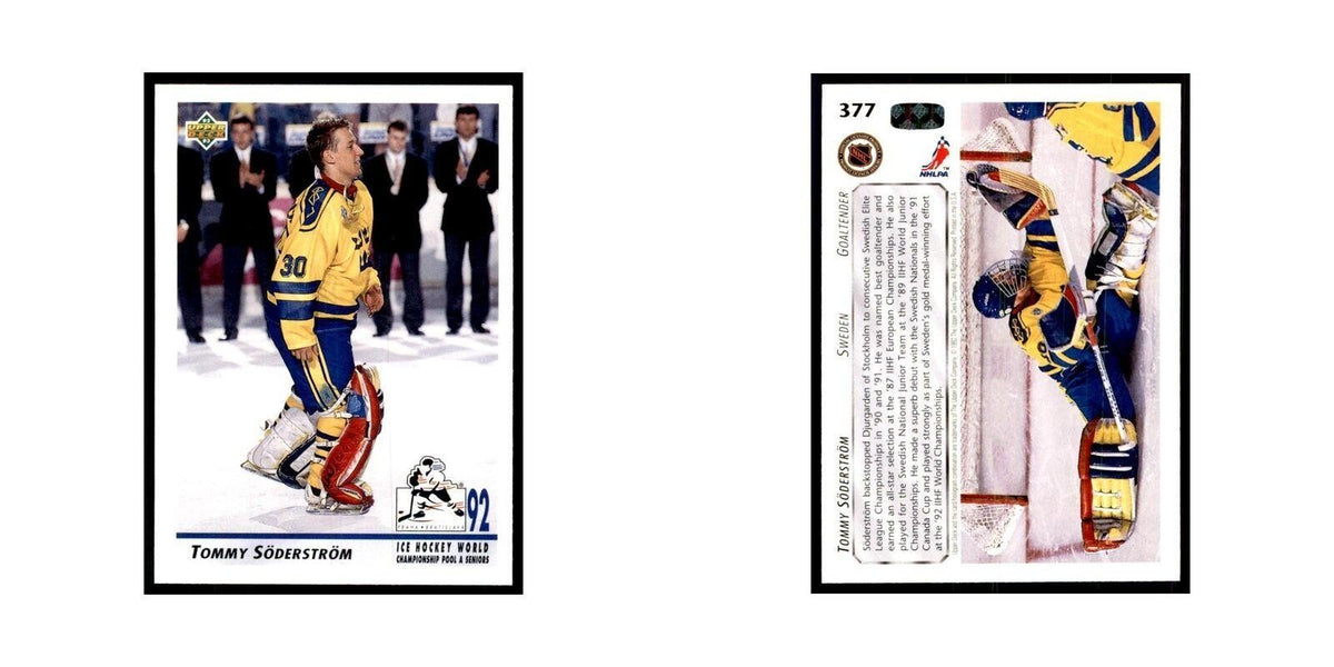 1992 Upper Deck Tommy Soderstrom Hockey Cards #377