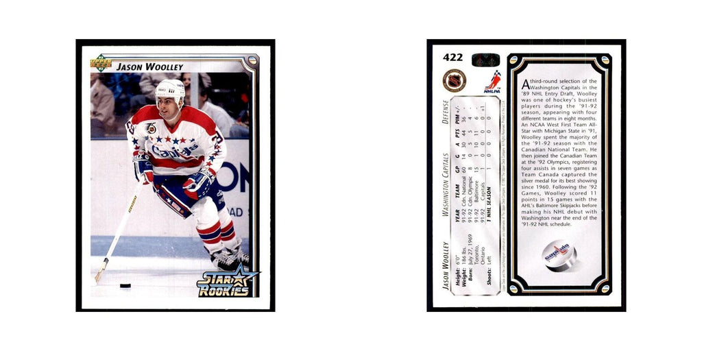 1992 Upper Deck Jason Woolley Hockey Cards #422