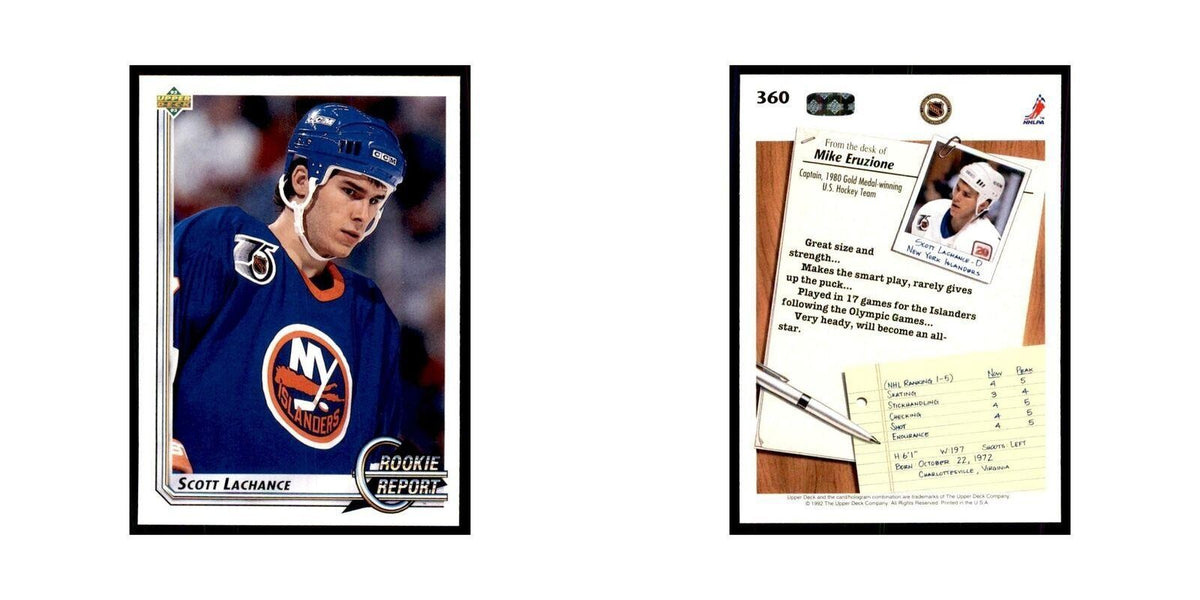 1992 Upper Deck Scott Lachance Hockey Cards #360