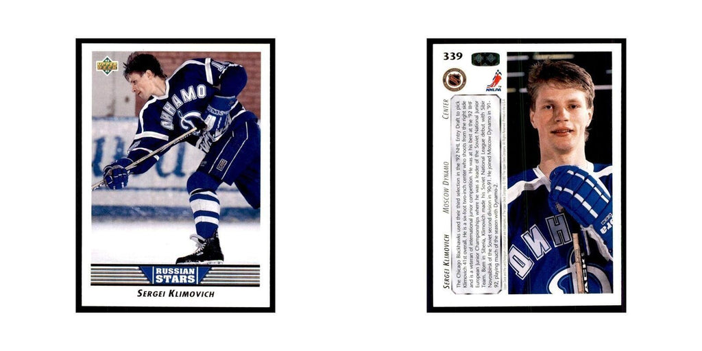 1992 Upper Deck Sergei Klimovich Hockey Cards #339