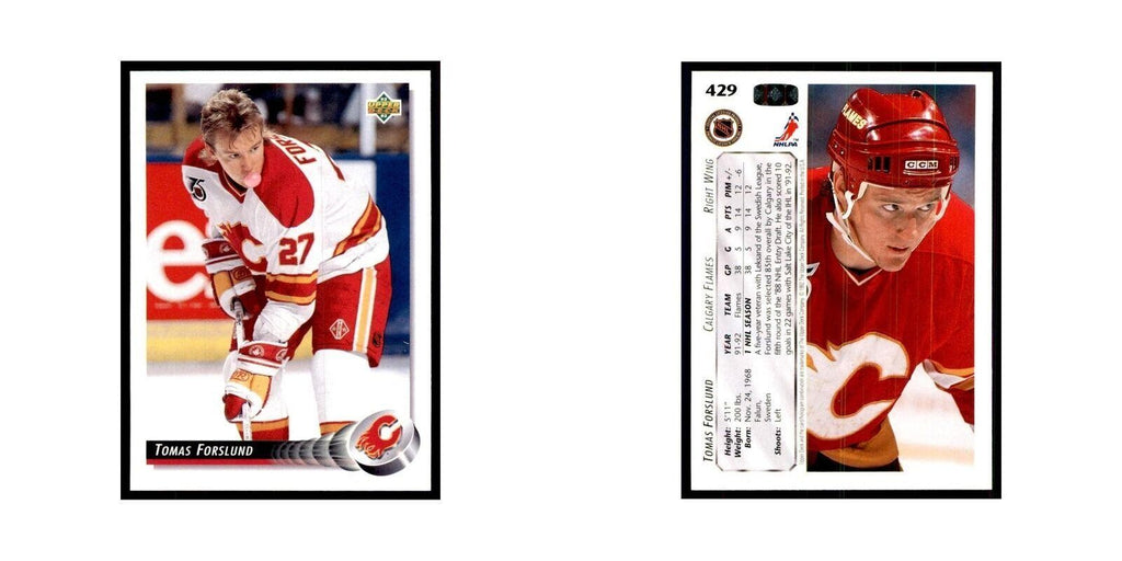1992 Upper Deck Tomas Forslund Hockey Cards #429