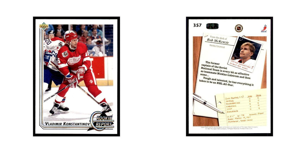 1992 Upper Deck Vladimir Konstantinov Hockey Cards #357