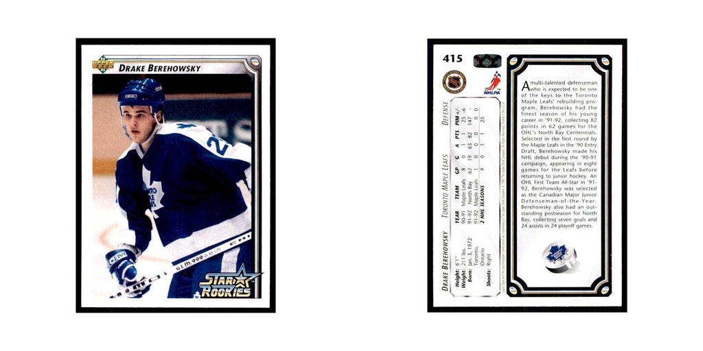 1992 Upper Deck Drake Berehowsky Hockey Cards #415