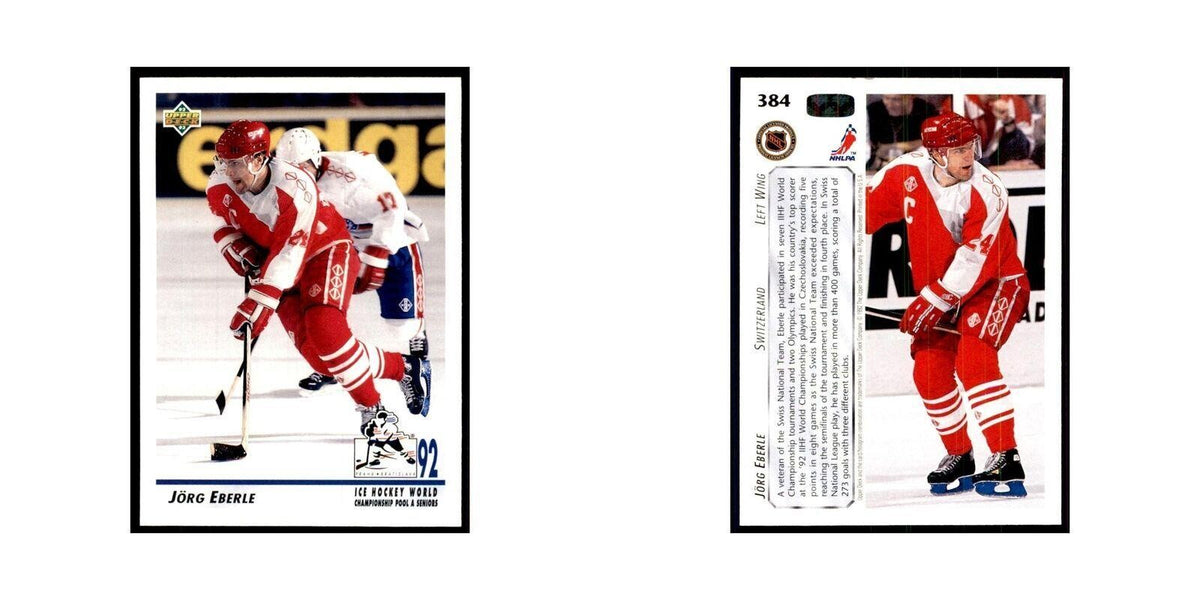 1992 Upper Deck Jorg Eberle Hockey Cards #384