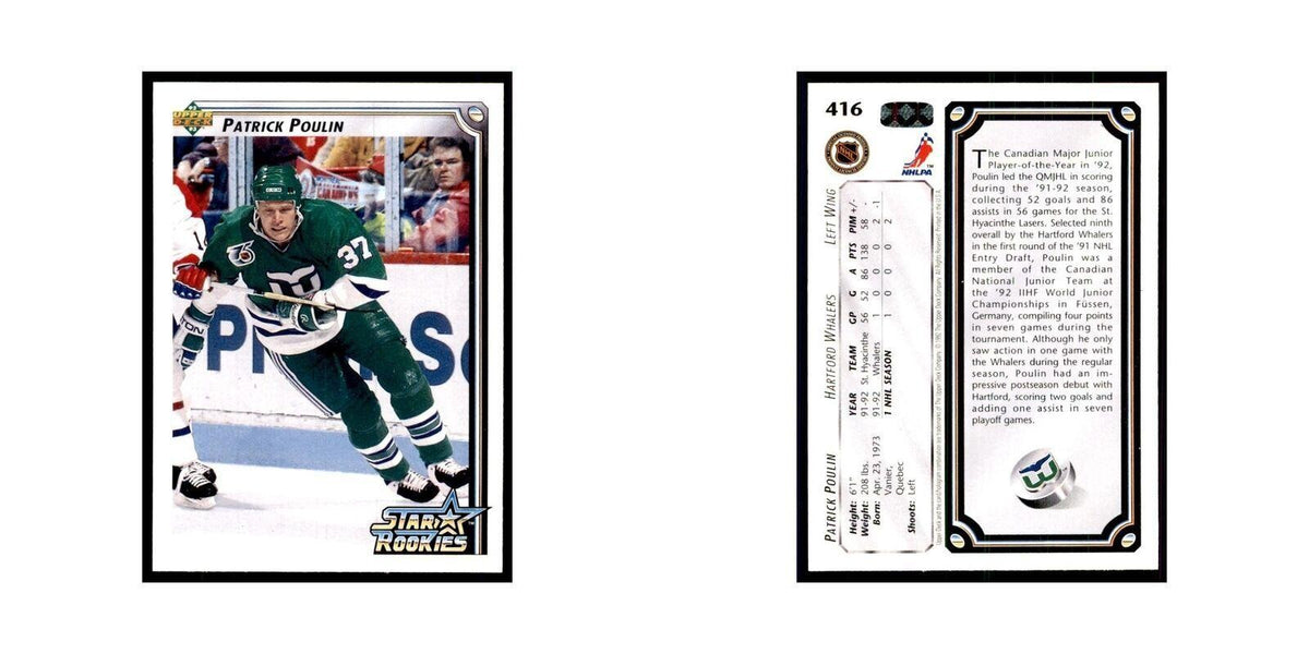 1992 Upper Deck Patrick Poulin Hockey Cards #416