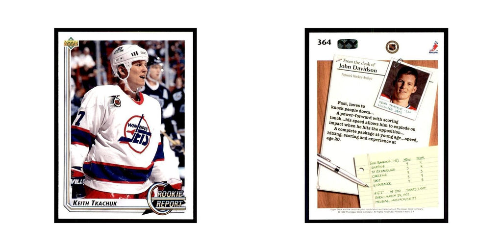 1992 Upper Deck Keith Tkachuk Hockey Cards #364
