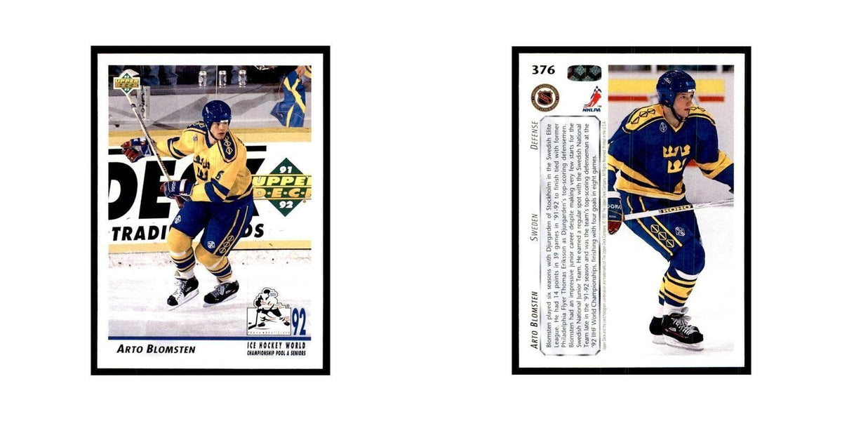 1992 Upper Deck Arto Blomsten Hockey Cards #376