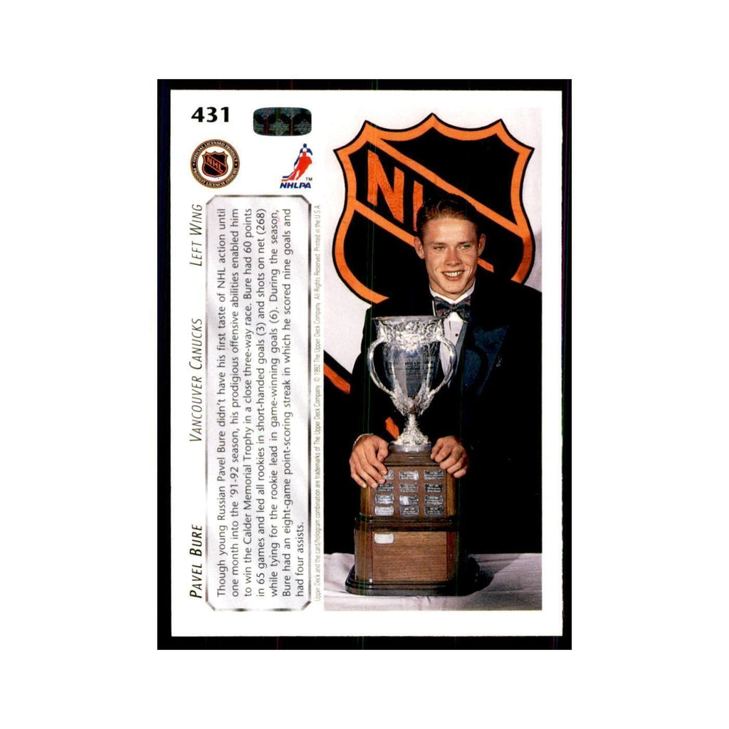 1992 Upper Deck Pavel Bure Hockey Cards #431