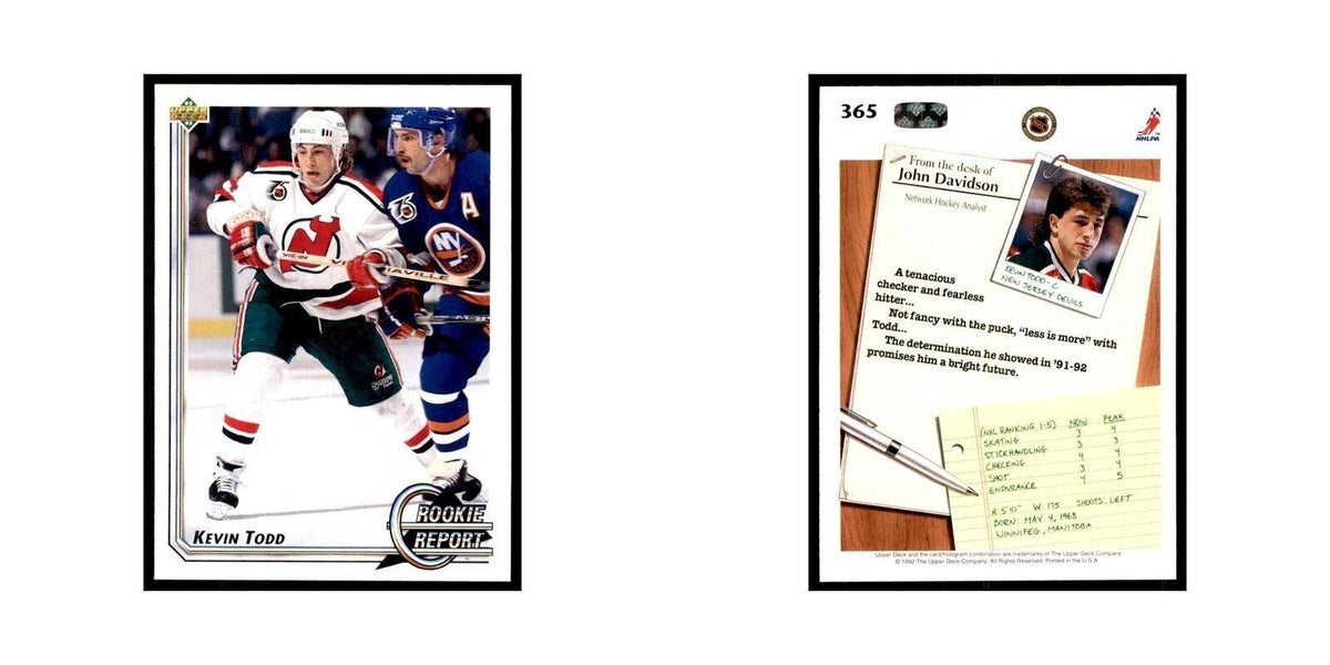 1992 Upper Deck Kevin Todd Hockey Cards #365