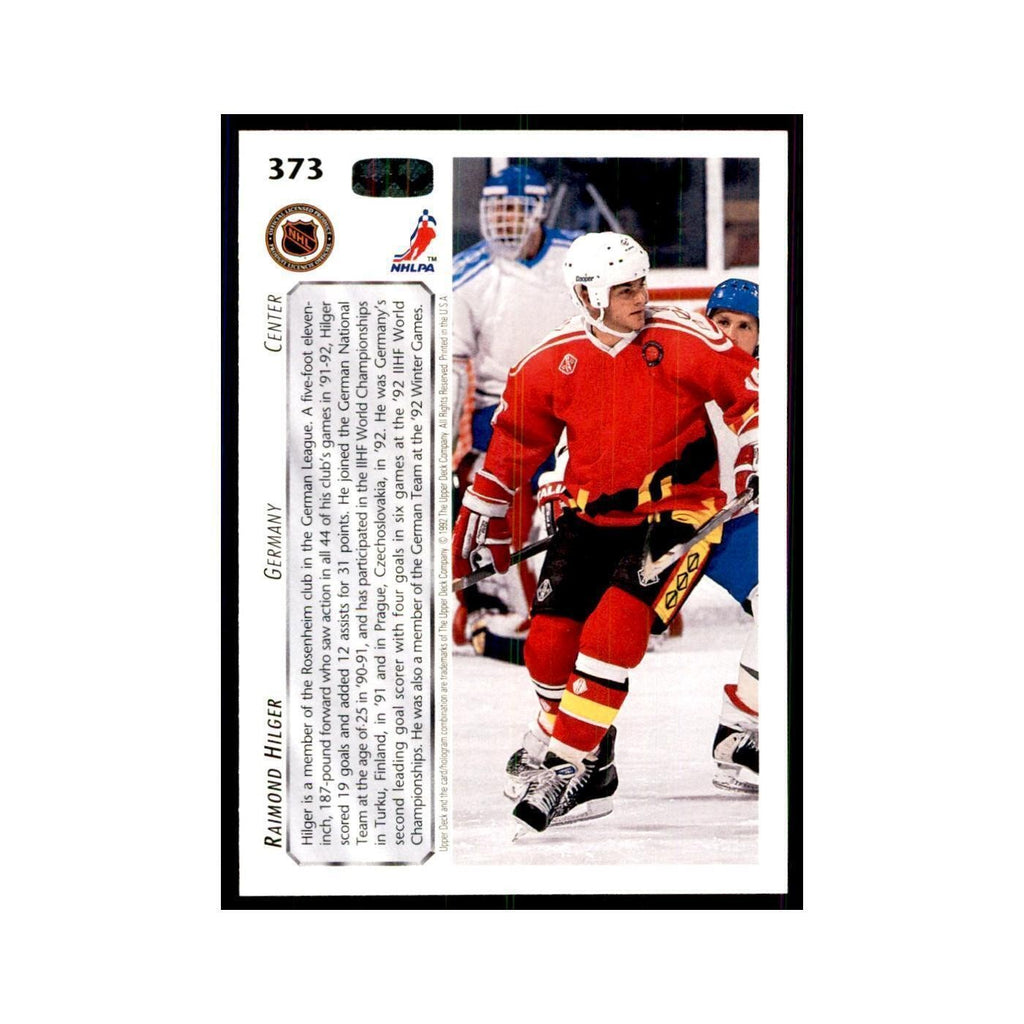 1992 Upper Deck Raimond Hilger Hockey Cards #373