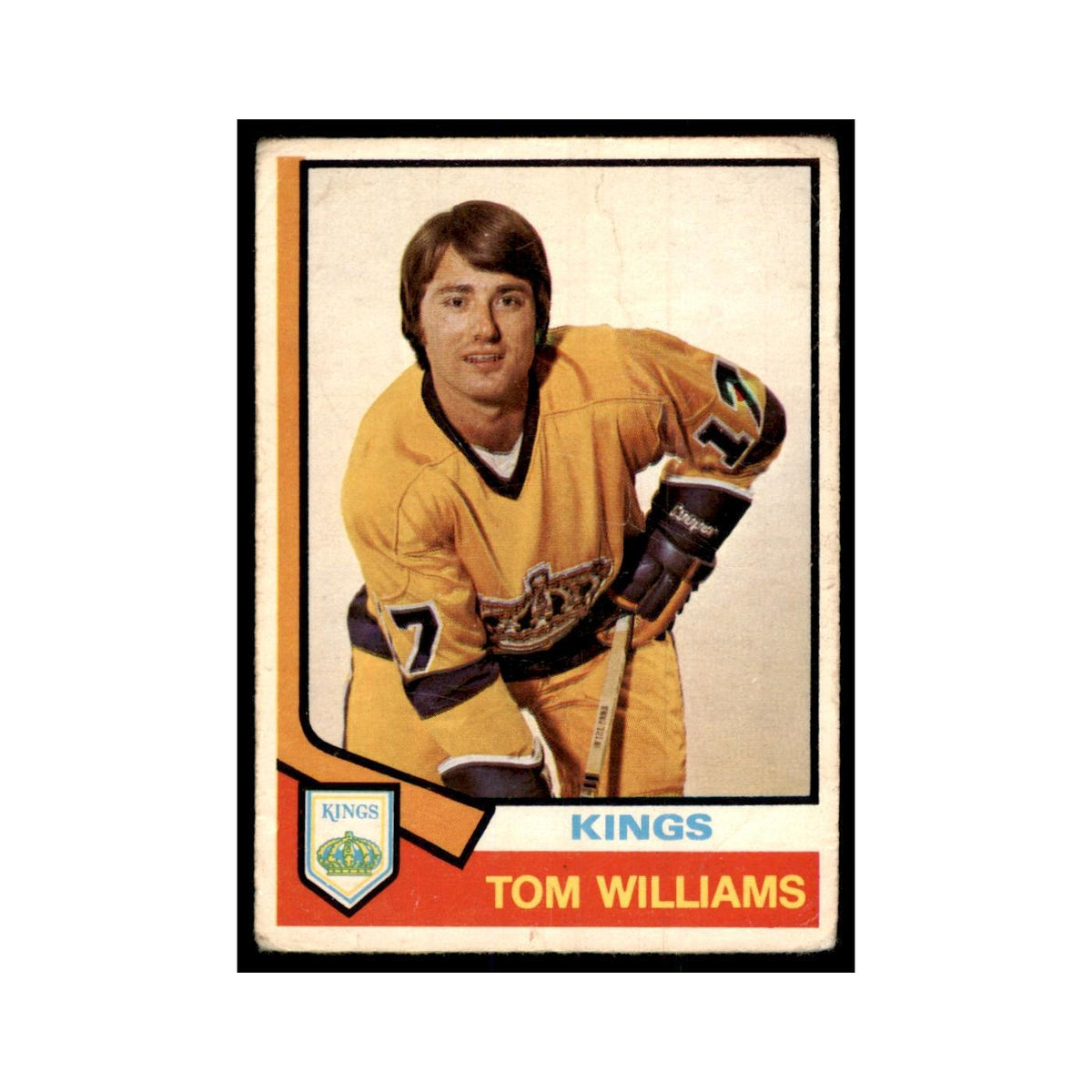 1974 O-Pee-Chee Tom Williams RC (Damaged) Los Angeles Kings #394
