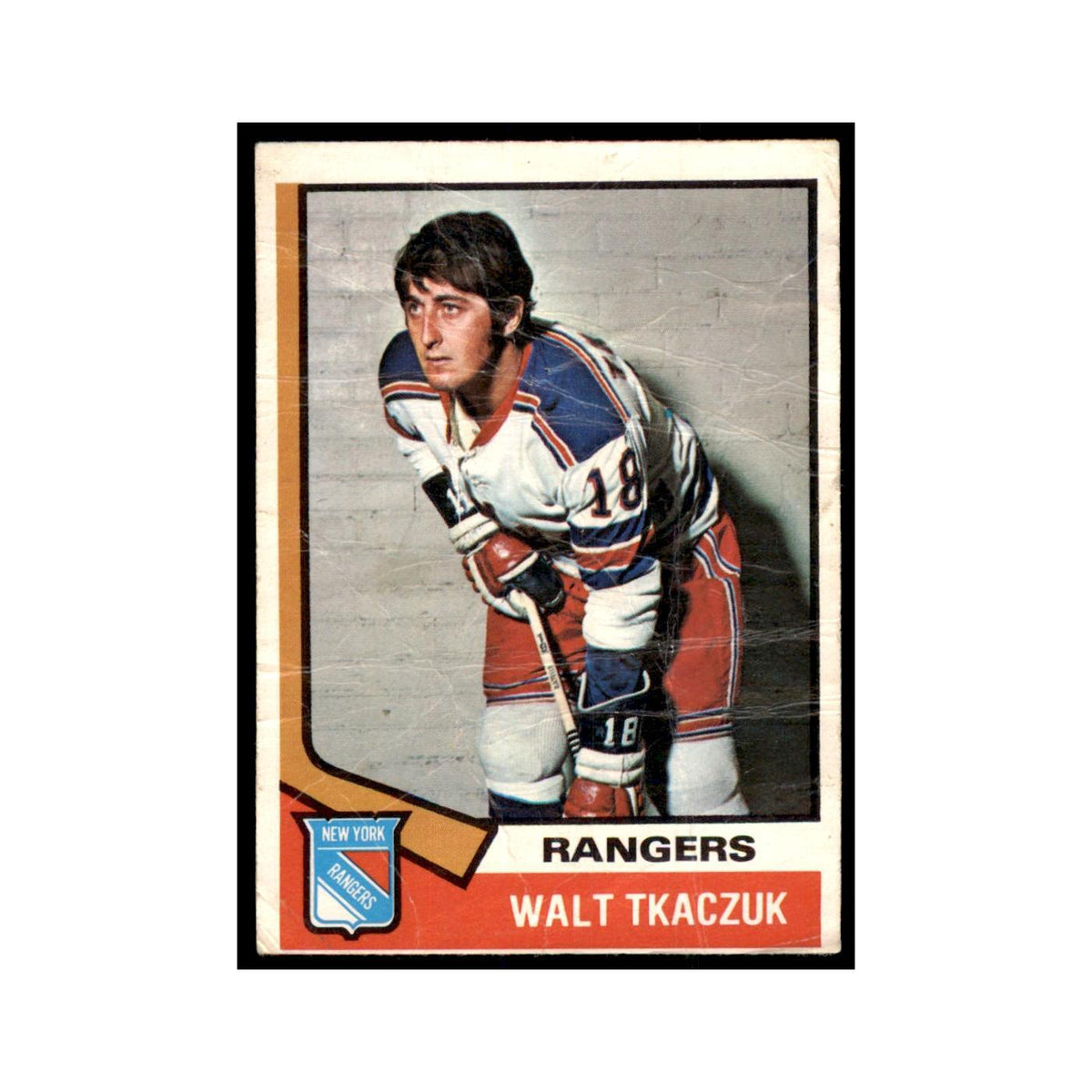 1974 O-Pee-Chee Walt Tkaczuk (Damaged) New York Rangers #119