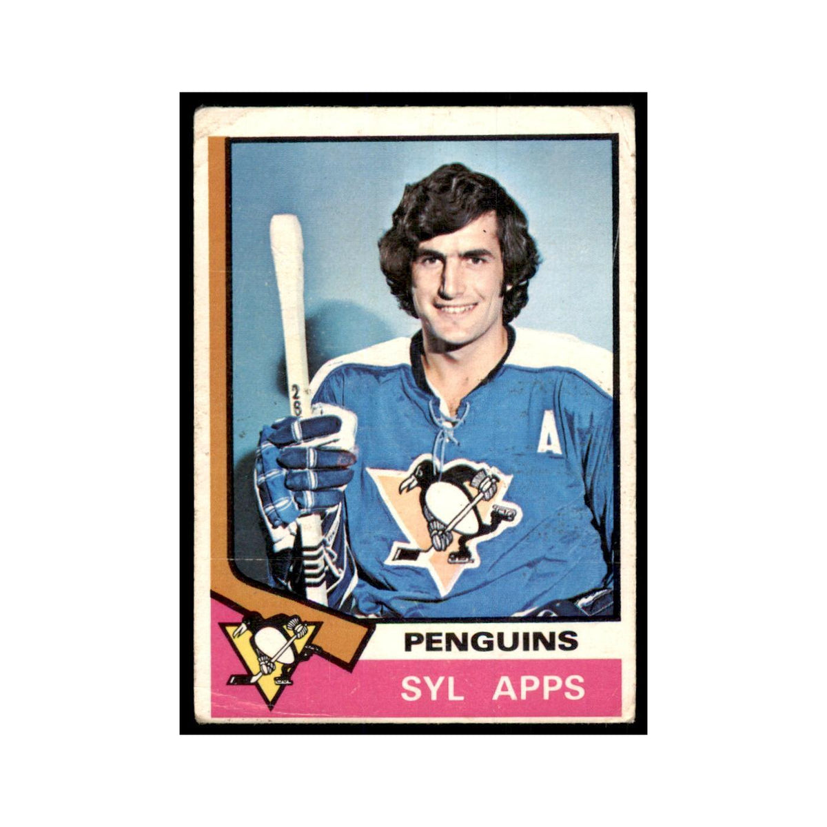 1974 O-Pee-Chee Syl Apps Jr. (Damaged) Pittsburgh Penguins #13