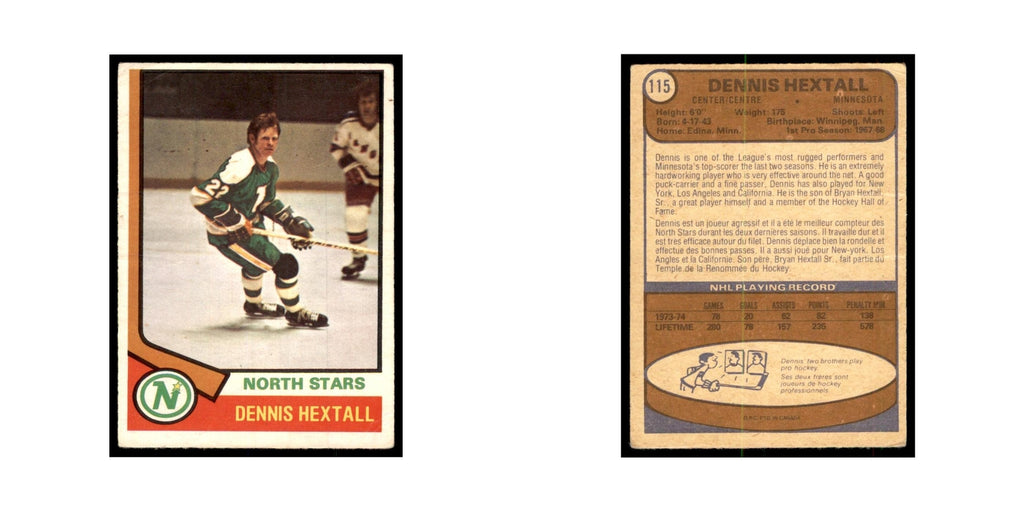 1973 O-Pee-Chee Dennis Hextall (Damaged) Minnesota North Stars #115