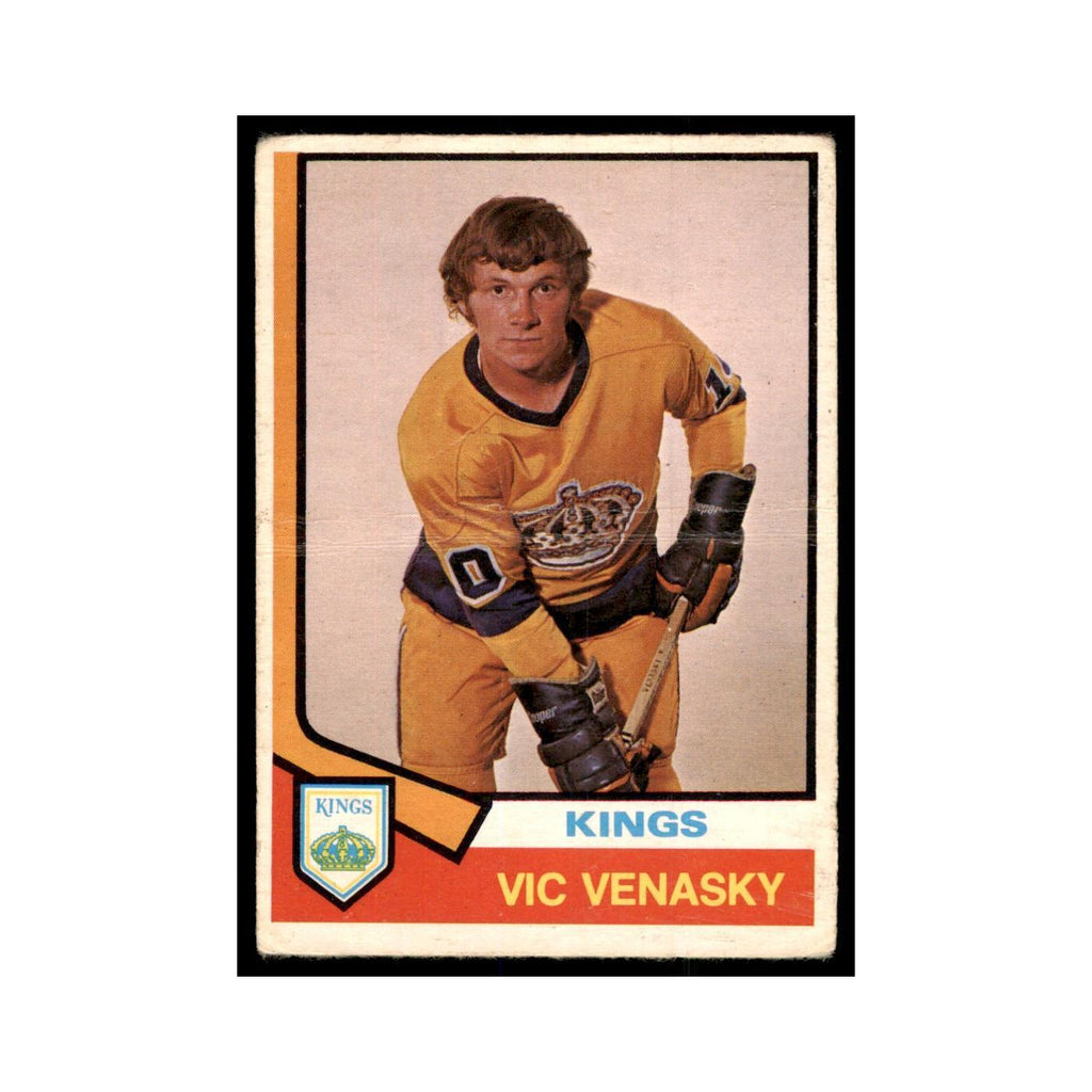 1974 O-Pee-Chee Vic Venasky RC (Damaged) Los Angeles Kings #389