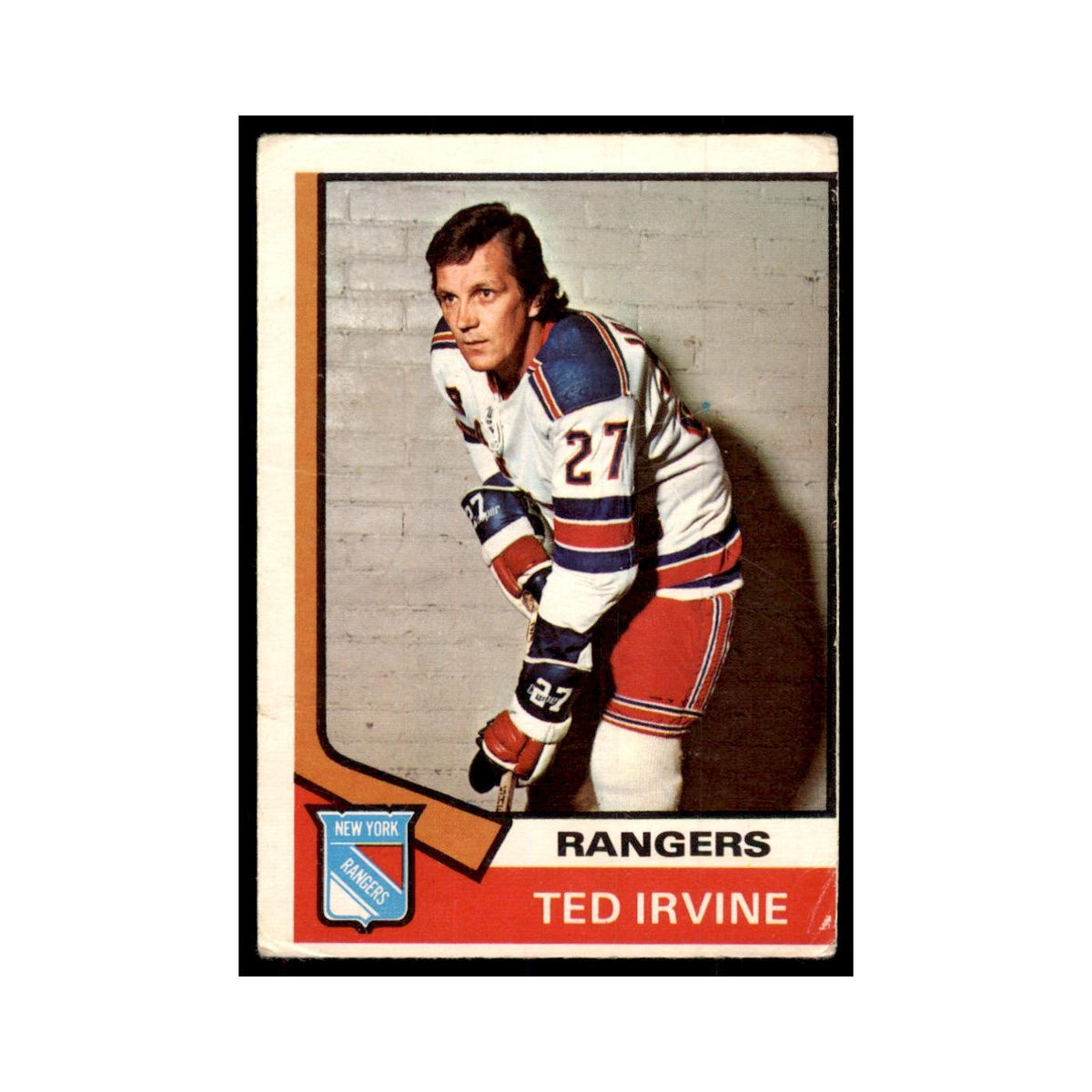 1974 O-Pee-Chee Ted Irvine (Damaged) New York Rangers #264