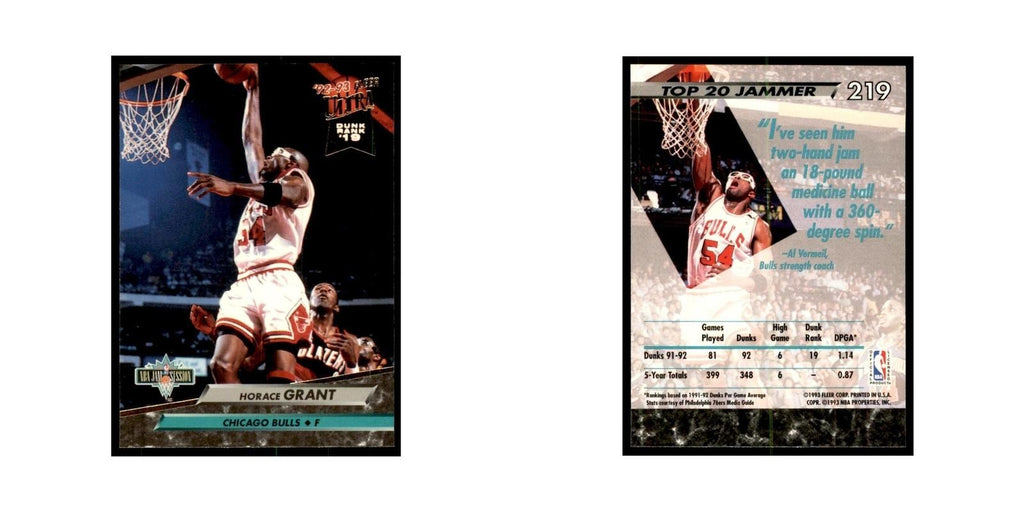 1992 Fleer Ultra Horace Grant Basketball Cards #219