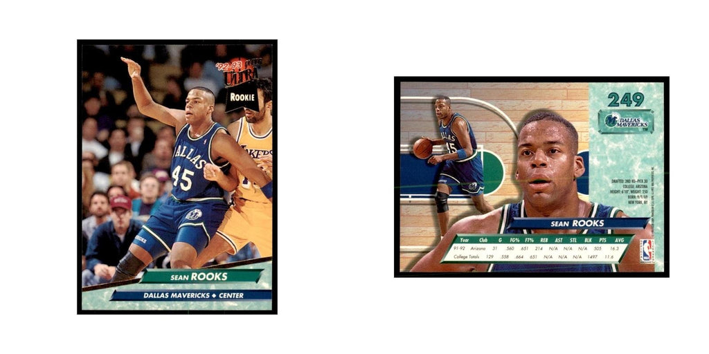 1992 Fleer Ultra Sean Rooks RC Basketball Cards #249