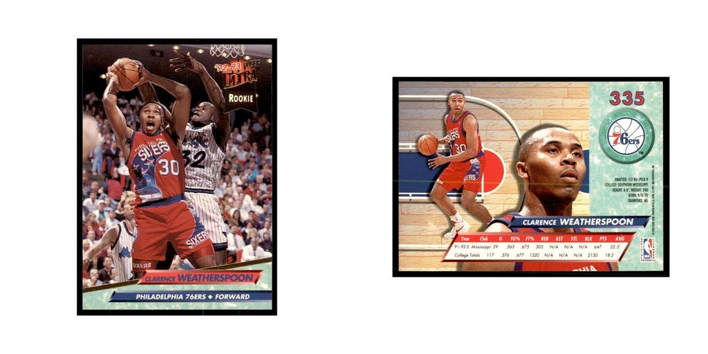 1992 Fleer Ultra Clarence Weatherspoon RC Basketball Cards #335