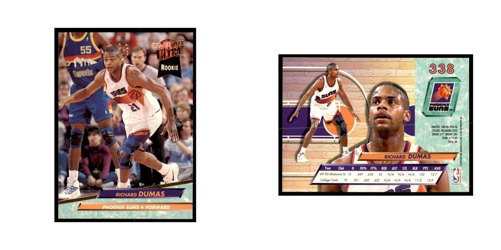 1992 Fleer Ultra Richard Dumas RC Basketball Cards #338