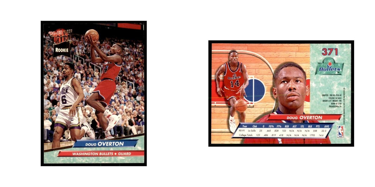 1992 Fleer Ultra Doug Overton RC Basketball Cards #371