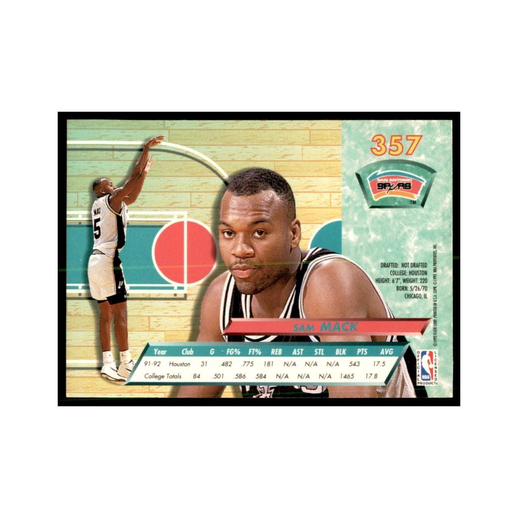 1992 Fleer Ultra Sam Mack RC Basketball Cards #357