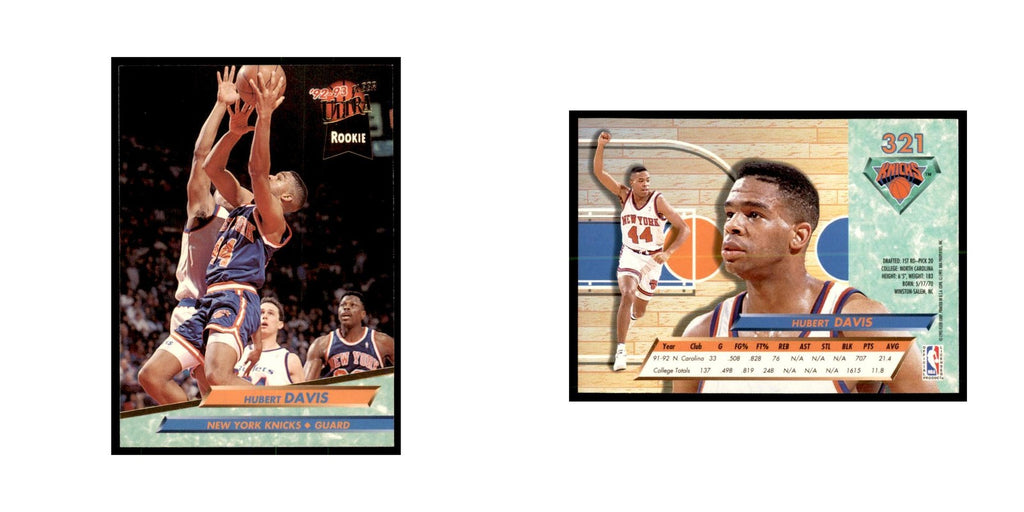 1992 Fleer Ultra Hubert Davis RC Basketball Cards #321