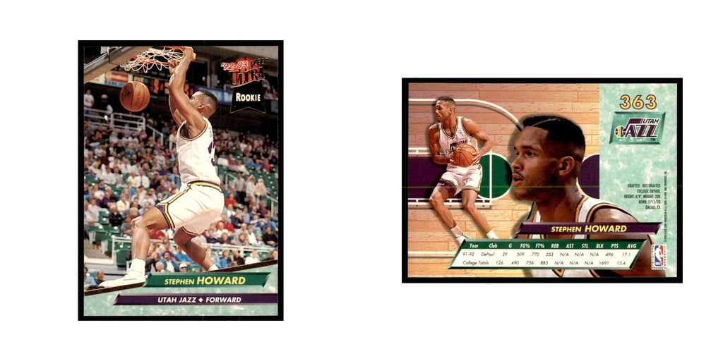1992 Fleer Ultra Stephen Howard RC Basketball Cards #363