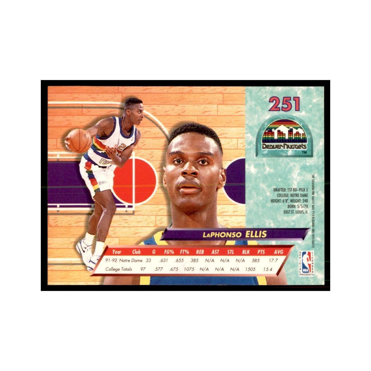 1992 Fleer Ultra LaPhonso Ellis RC Basketball Cards #251