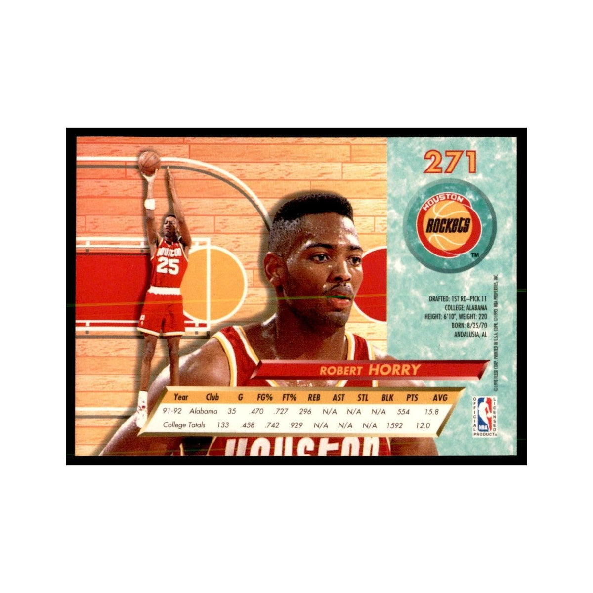 1992 Fleer Ultra Robert Horry RC Basketball Cards #271