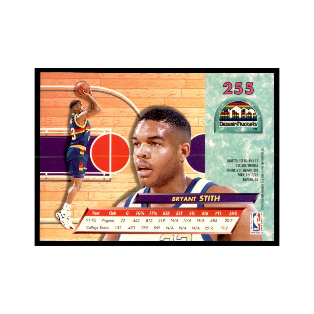 1992 Fleer Ultra Bryant Stith RC Basketball Cards #255