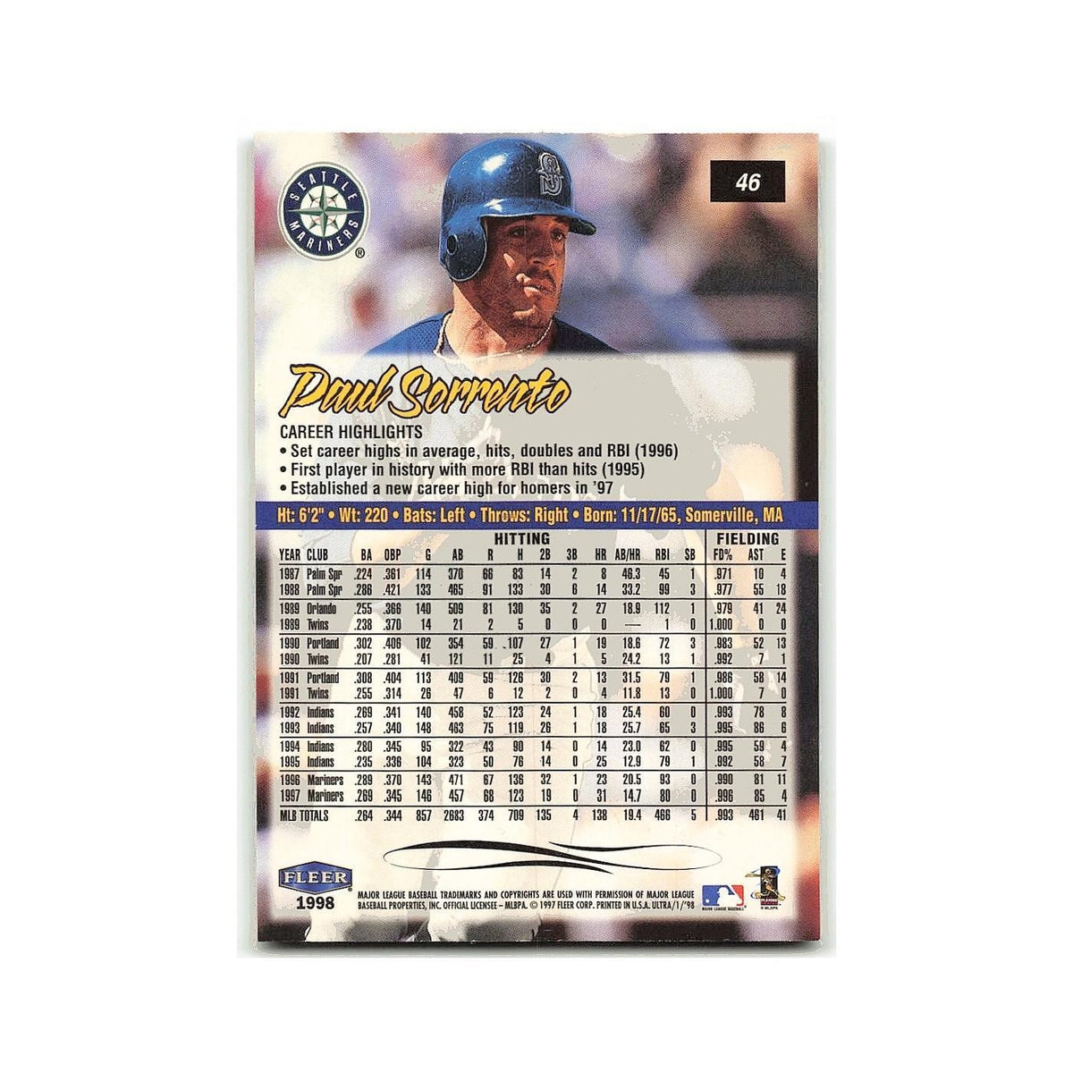 Mike Lieberthal 1998 Fleer Ultra #46 Philadelphia Phillies Baseball Card NM