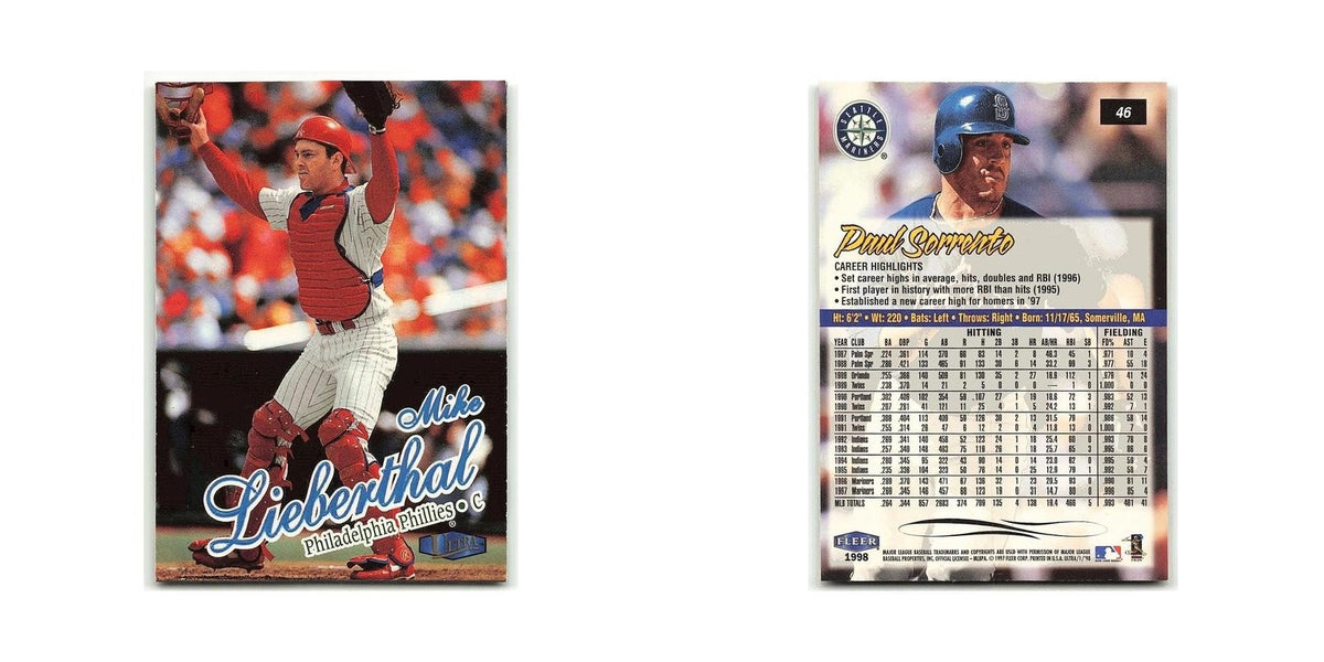 Mike Lieberthal 1998 Fleer Ultra #46 Philadelphia Phillies Baseball Card NM