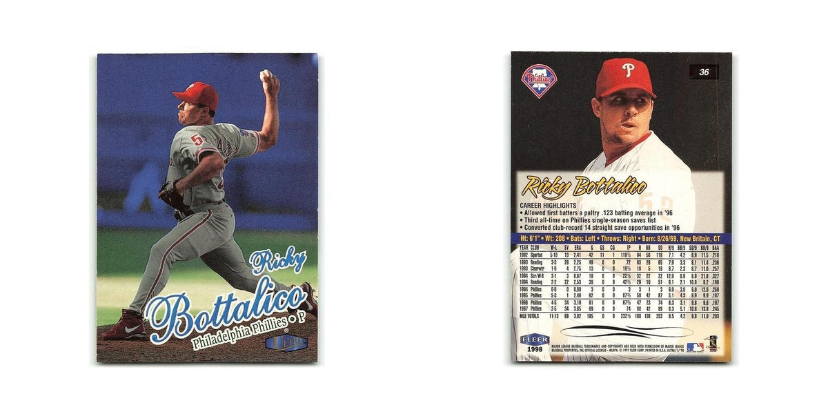 Ricky Bottalico 1998 Fleer Ultra #36 Philadelphia Phillies Baseball Card NM