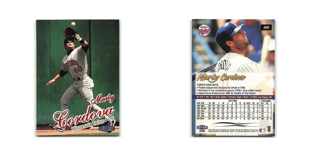 Marty Cordova 1998 Fleer Ultra #200 Minnesota Twins Baseball Card NM