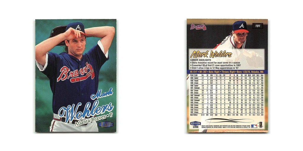 Mark Wohlers 1998 Fleer Ultra #191 Atlanta Braves Baseball Card NM