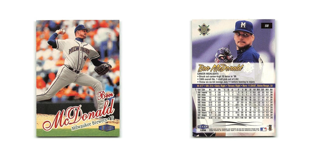 Ben McDonald 1998 Fleer Ultra #58 Milwaukee Brewers Baseball Card NM