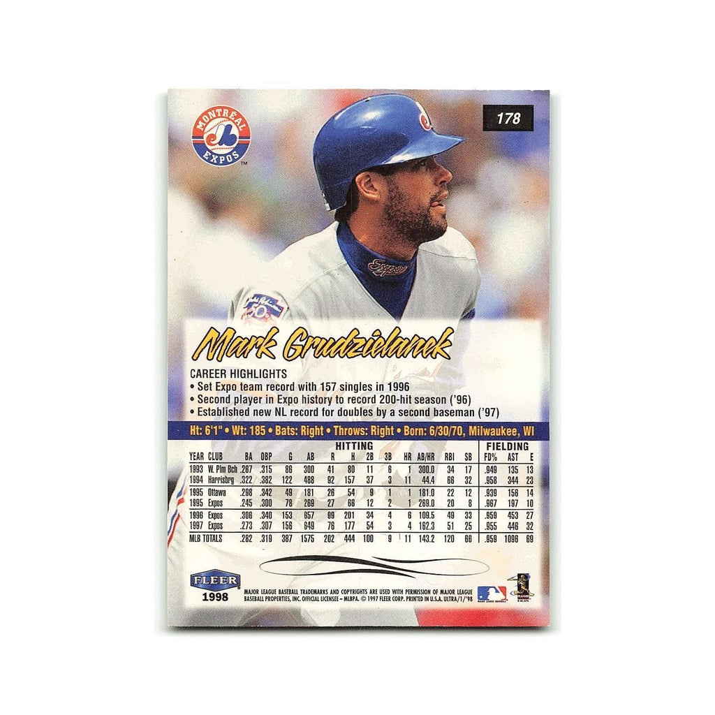 Mark Grudzielanek 1998 Fleer Ultra #178 Montreal Expos Baseball Card NM