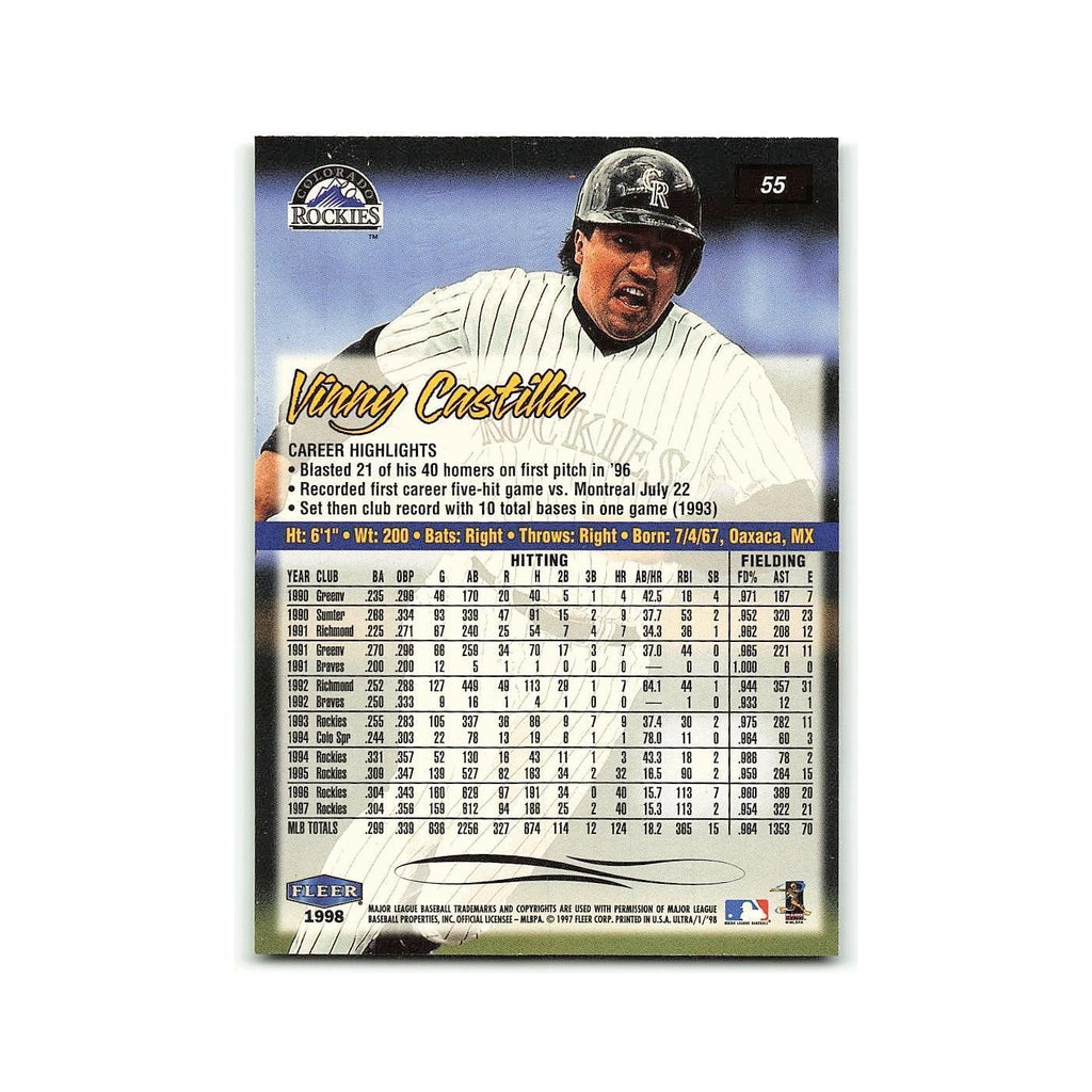 Vinny Castilla 1998 Fleer Ultra #55 Colorado Rockies Baseball Card NM
