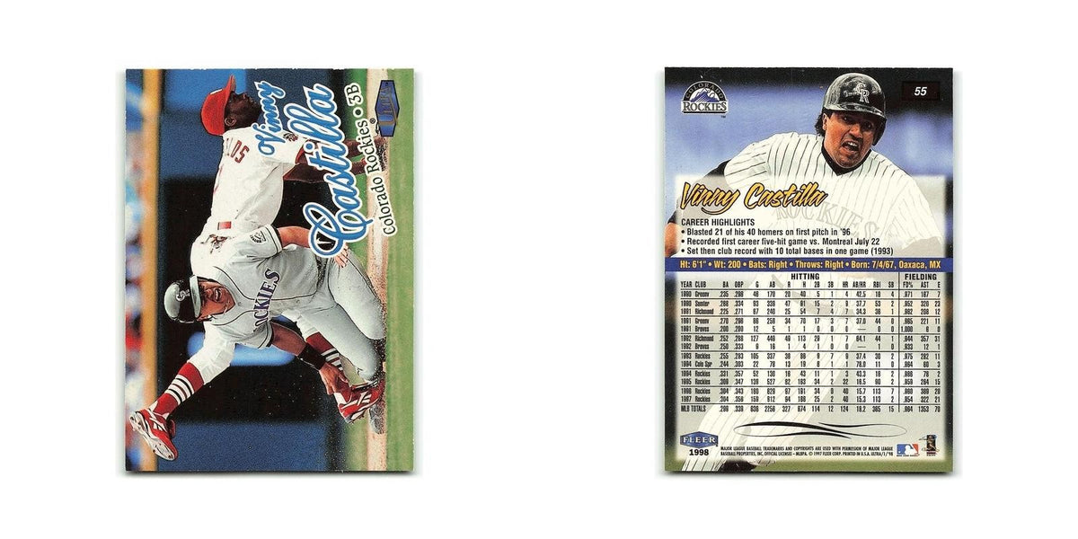 Vinny Castilla 1998 Fleer Ultra #55 Colorado Rockies Baseball Card NM